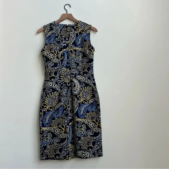J. McLaughlin Devon Sleeveless Crew Neck Embroidered Bainbridge Dress Paisley - Picture 8 of 13